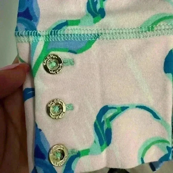 150. Lilly Pulitzer Sophie Dress Party Thyme 3/4 Sleeve UPF 50+ Straight Fit - Picture 3 of 8